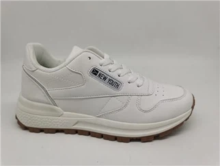 Zapatilla de deporte de PU de color blanco para mujer